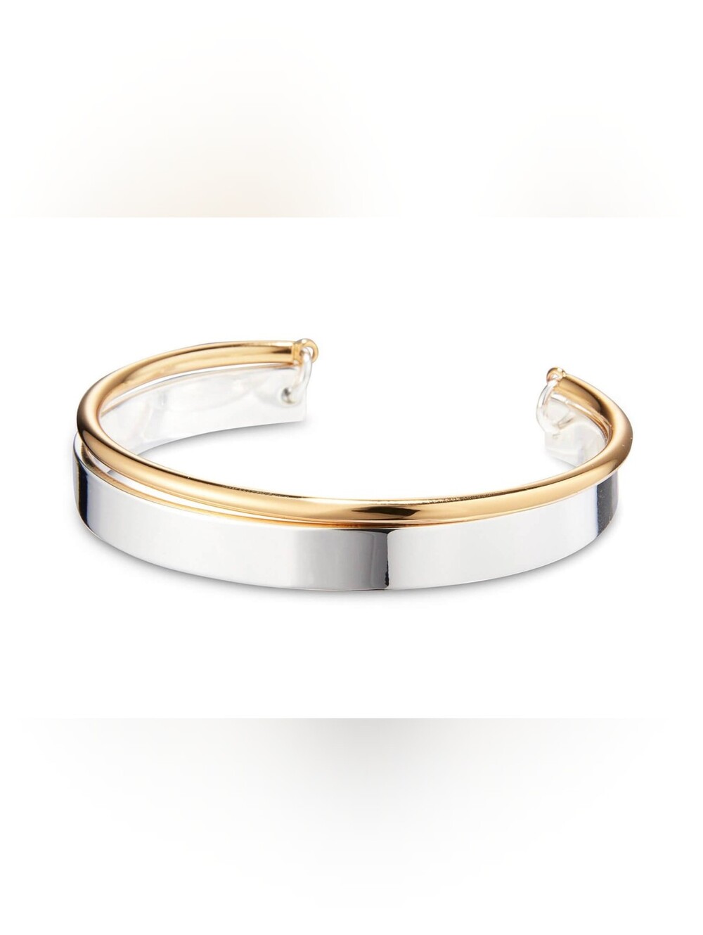 JENNY BIRD Uma Cuff Bracelet Two-Tone Gold Silver, Mixed Metal Minimalist Stack